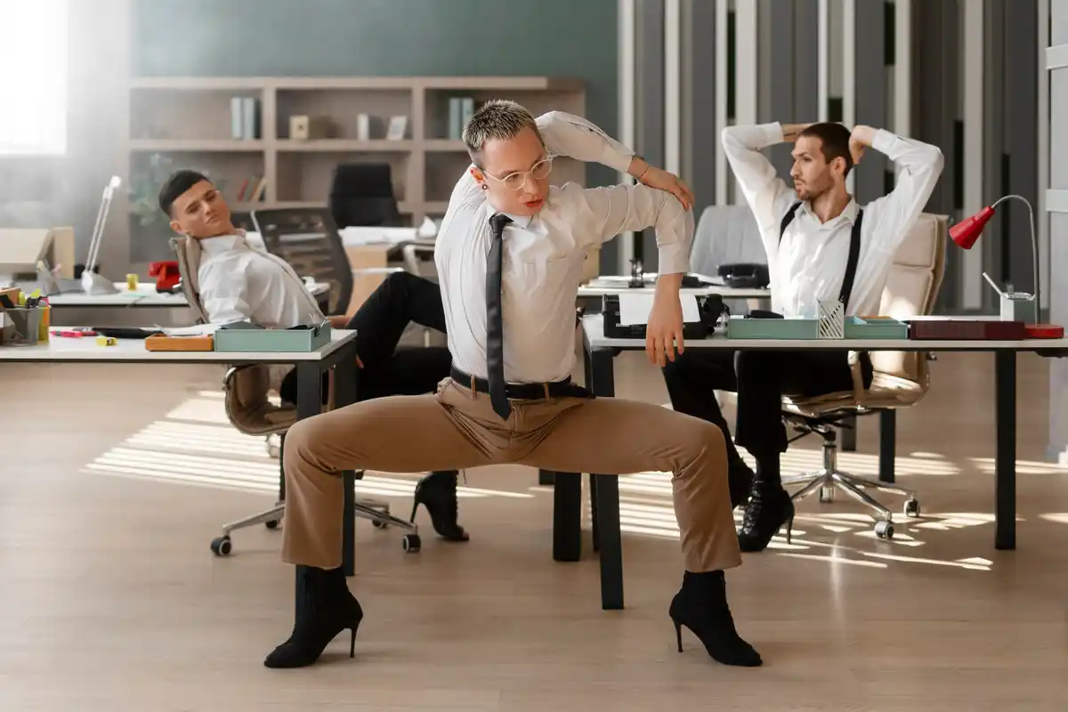 office worker bad posture Czech
