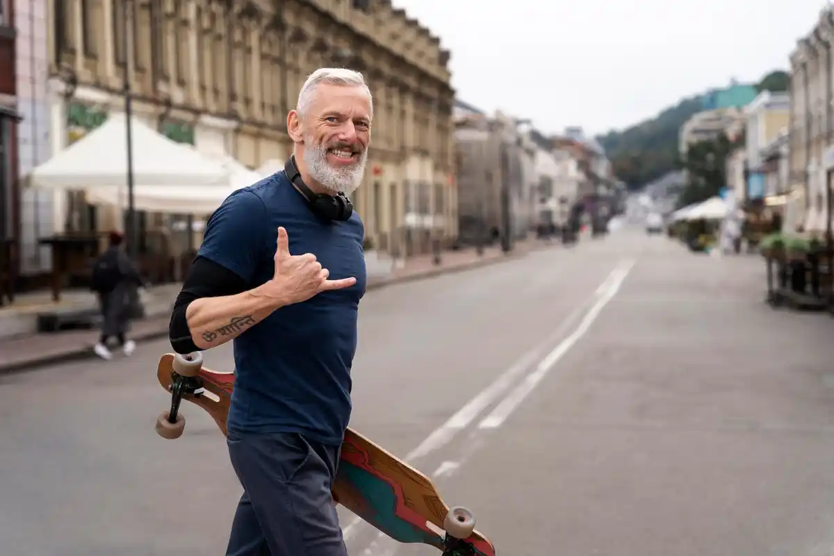 active walking in Prague city adult energy
