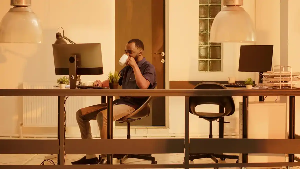 home office vs open office Czech Republic modern