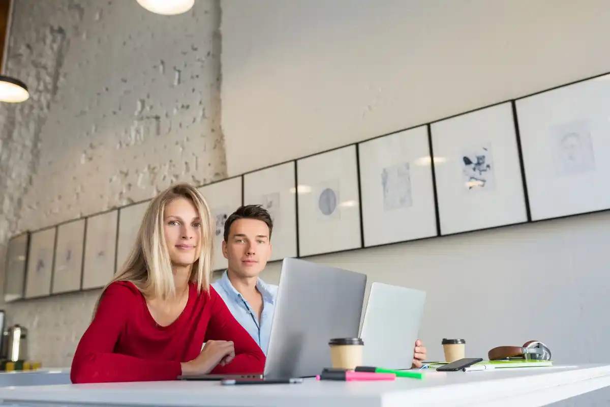modern Czech open plan office workplace