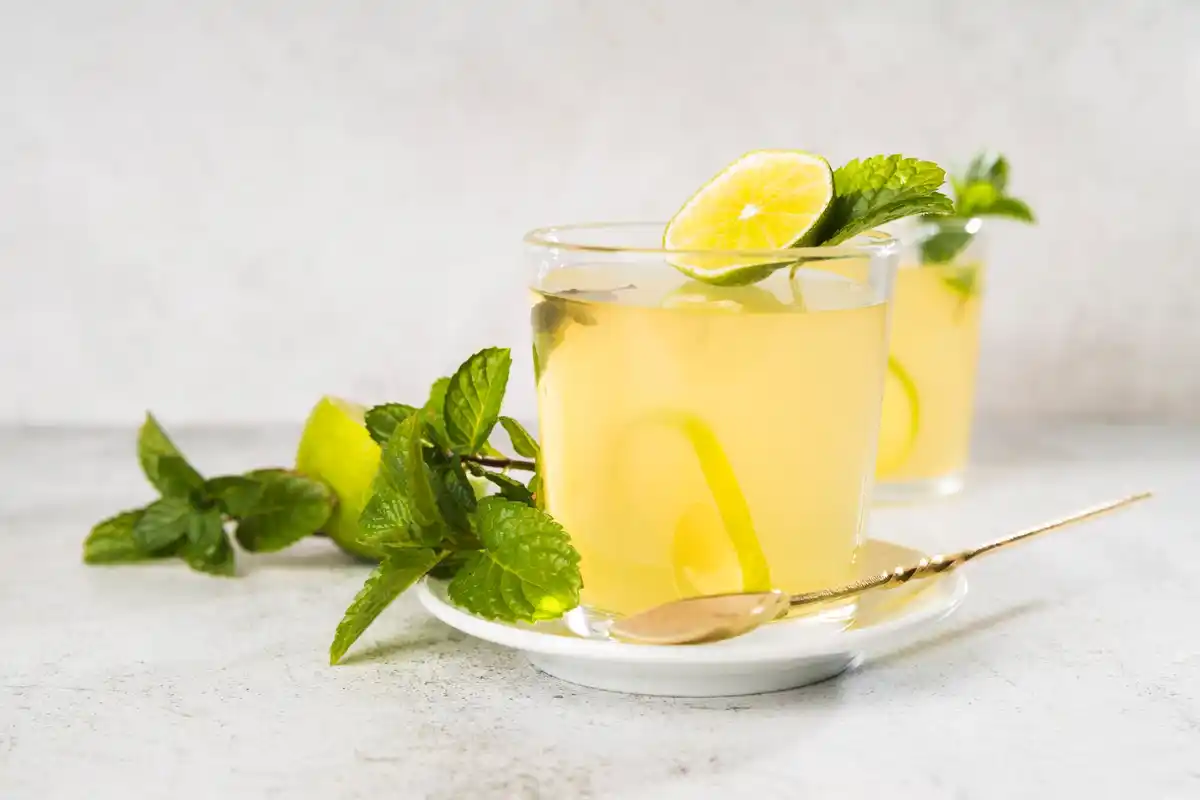 homemade czech mint lemon water