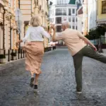 czech seniors walking outdoor healthy lifestyle