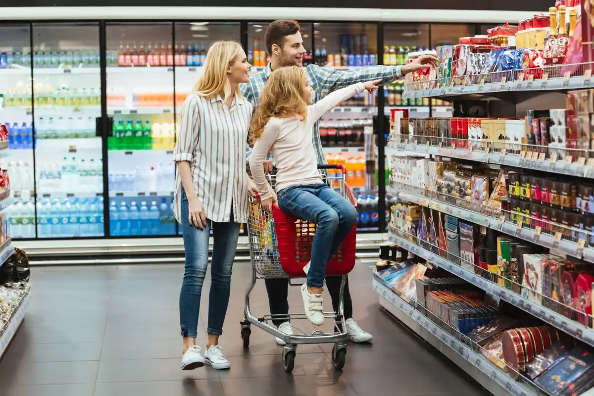 cheap groceries shelf comparison czech supermarket store