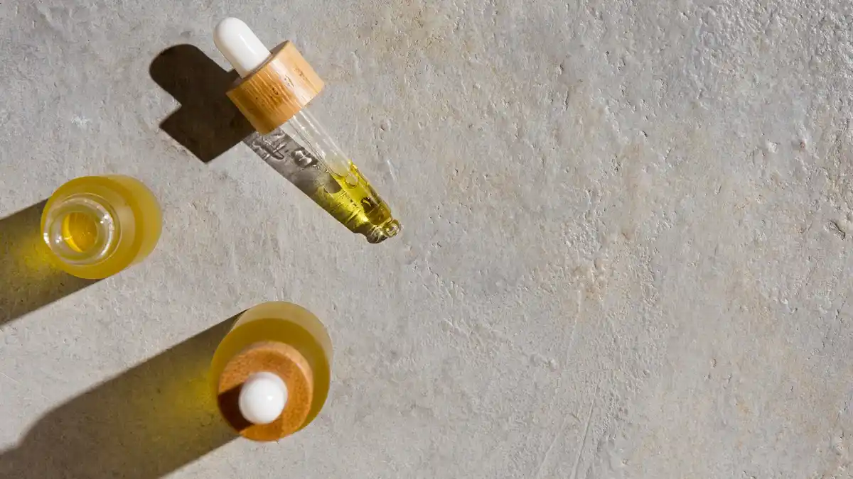argan oil bottle bathroom evening routine closeup