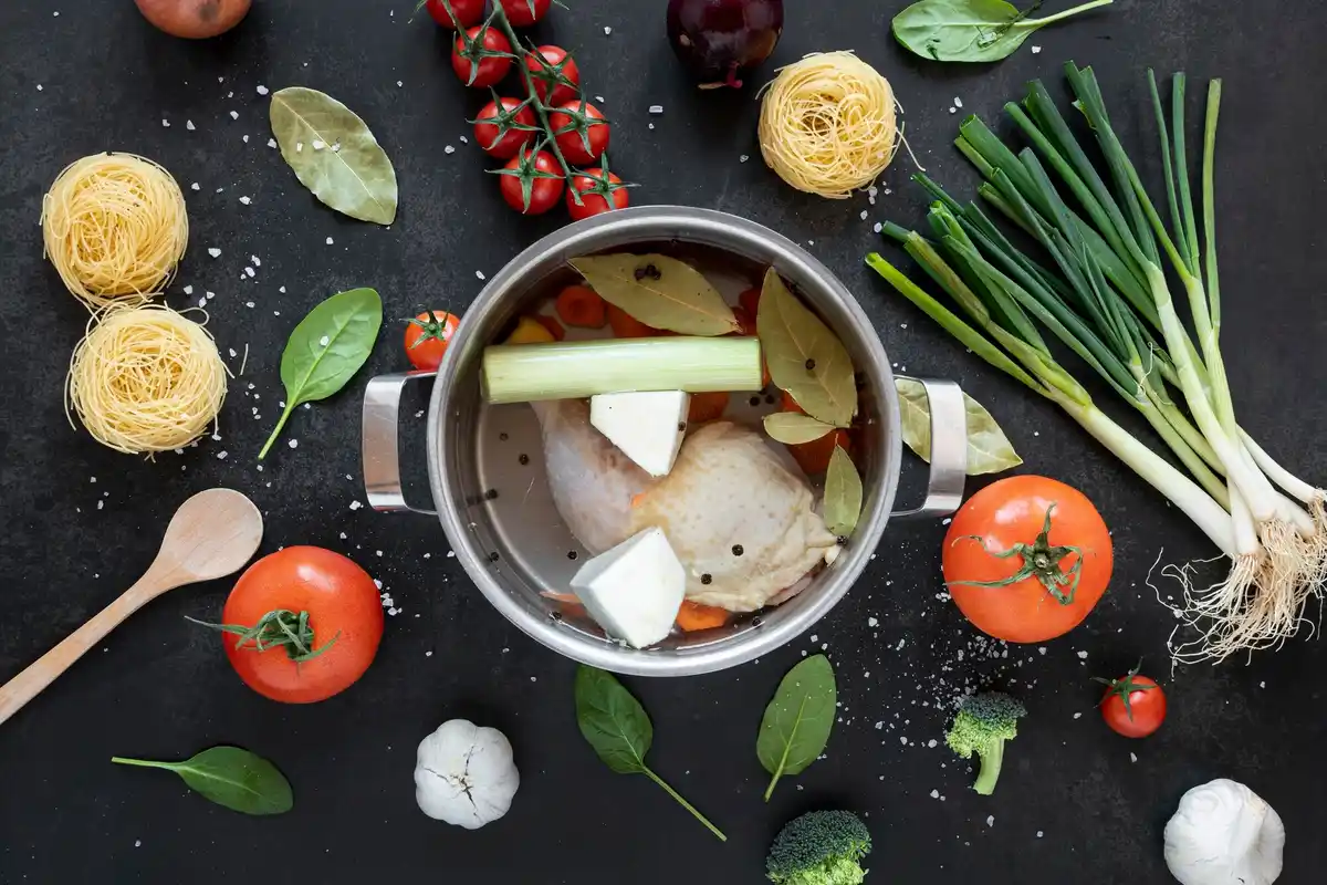 homemade vegetable broth from scraps